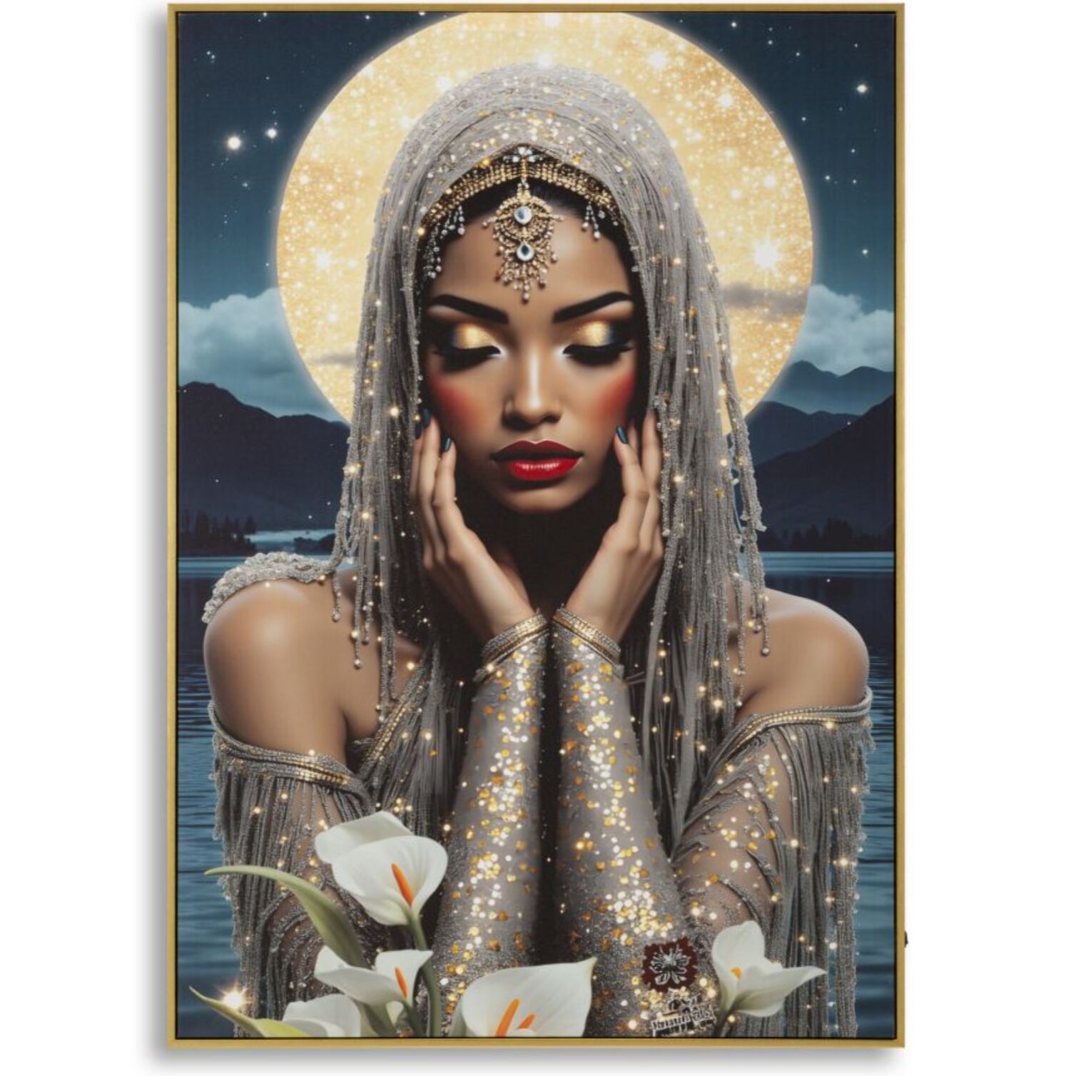 STAMPA C/LED SU TELA LACCATA C/CORNICE VENUS CM 70X4
X100