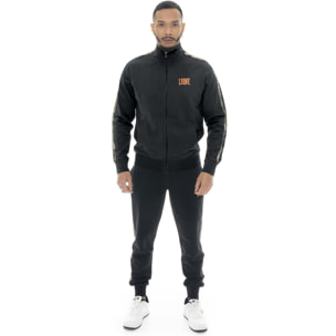 Tuta da uomo in cotone non garzato con colletto e zip Leone Military 1947