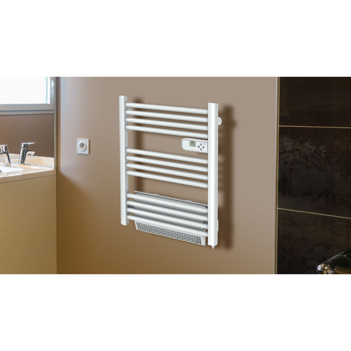 Radiateur sèche-serviette compact 500w soufflerie 1000w