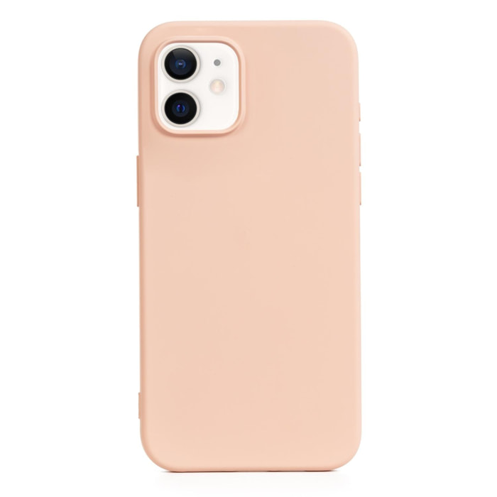 DAM Custodia in silicone Essential per iPhone 12 / 12 Pro. Interno morbido e vellutato. 7,43x1,02x14,95 cm. Colore: rosa chiaro