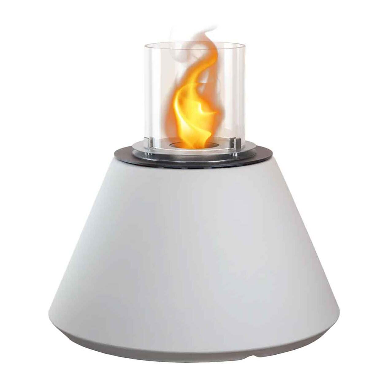 Stromboli - Camino a bioetanolo da terra, braciere da giardino Ø 60xH56 cm, colore bianco