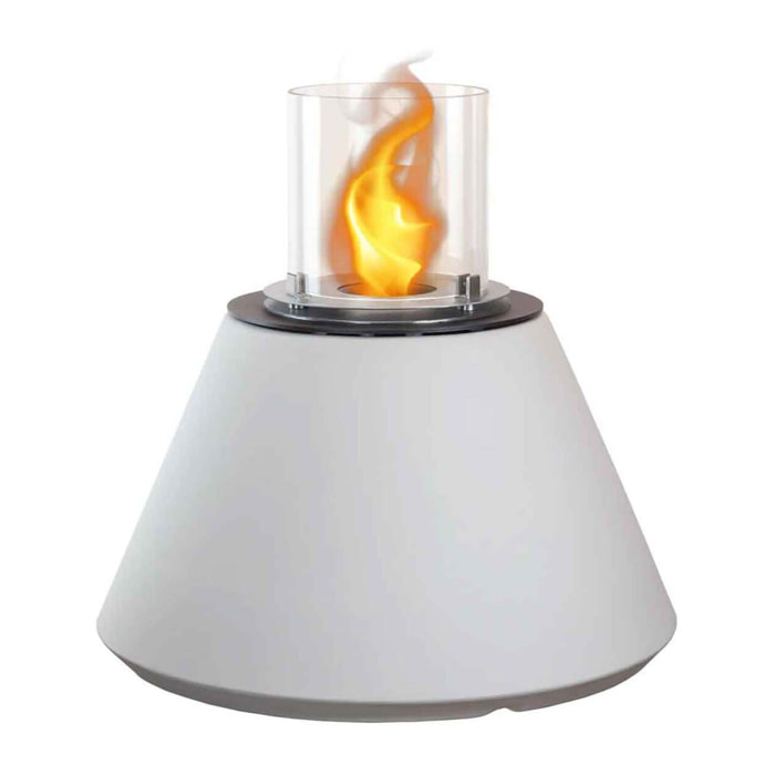 Stromboli - Camino a bioetanolo da terra, braciere da giardino Ø 60xH56 cm, colore bianco