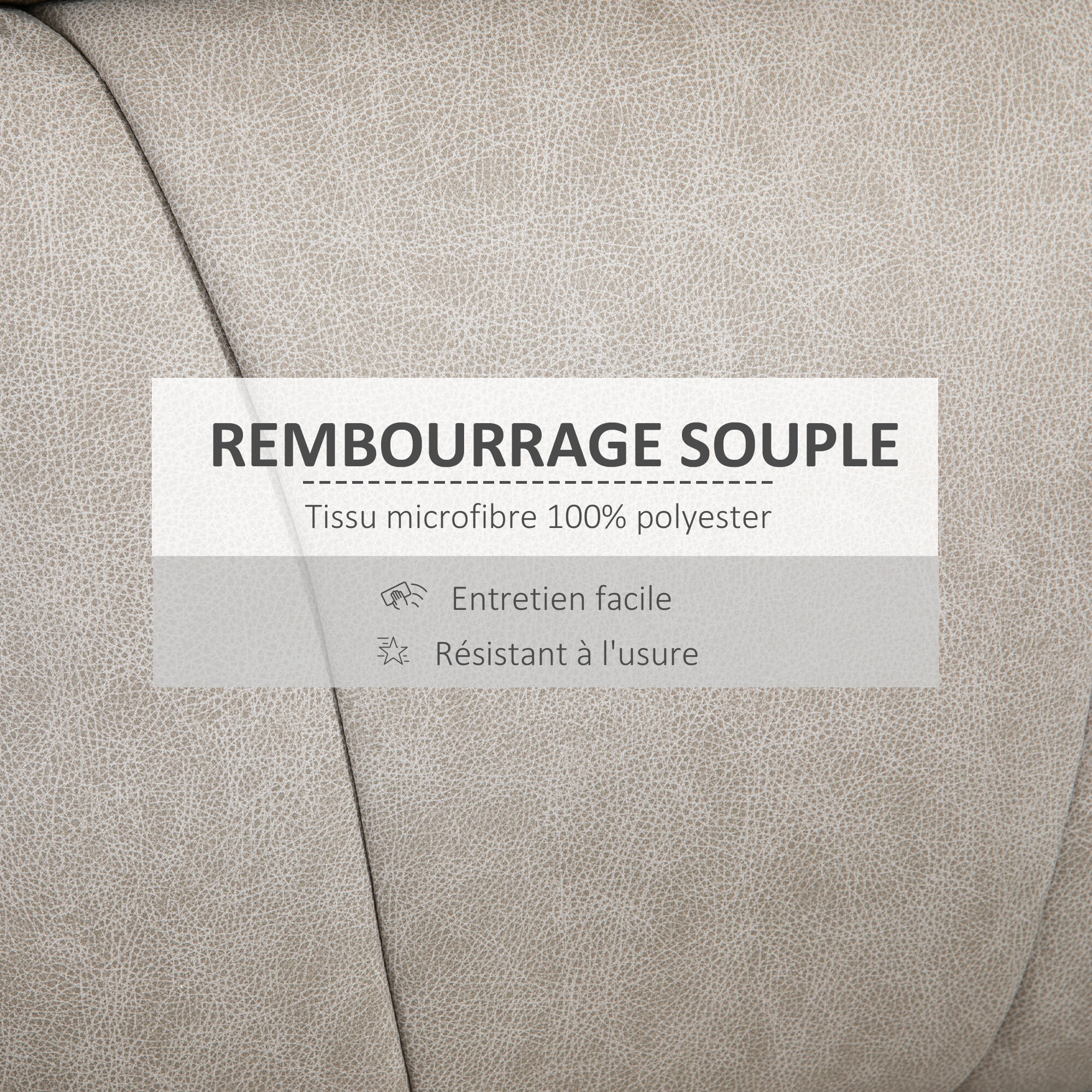 Fauteuil de relaxation inclinable avec repose-pied ajustable revêtement microfibre polyester gris