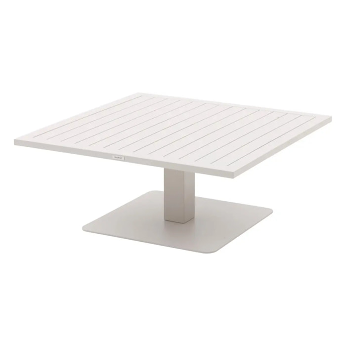 Table de jardin relevable carrée "Salimia" avoine 110 x 110 x 69cm en aluminium