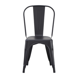 Set Da 4, Sedia Industrial Metallo Nero per soggiorno, cucina e arredo bar