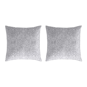 2 Fundas de almohada El Caballo 50x50 cm GIRALDA Gris - 100% algodón -