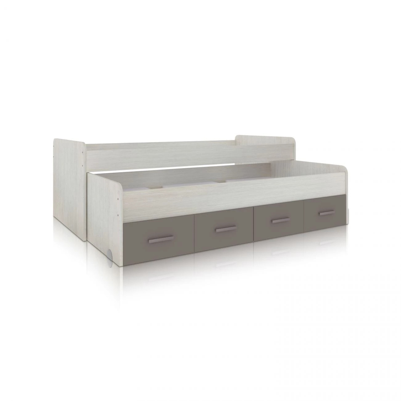 Cama doble juvenil Axim Blanco Alpes - Basalto