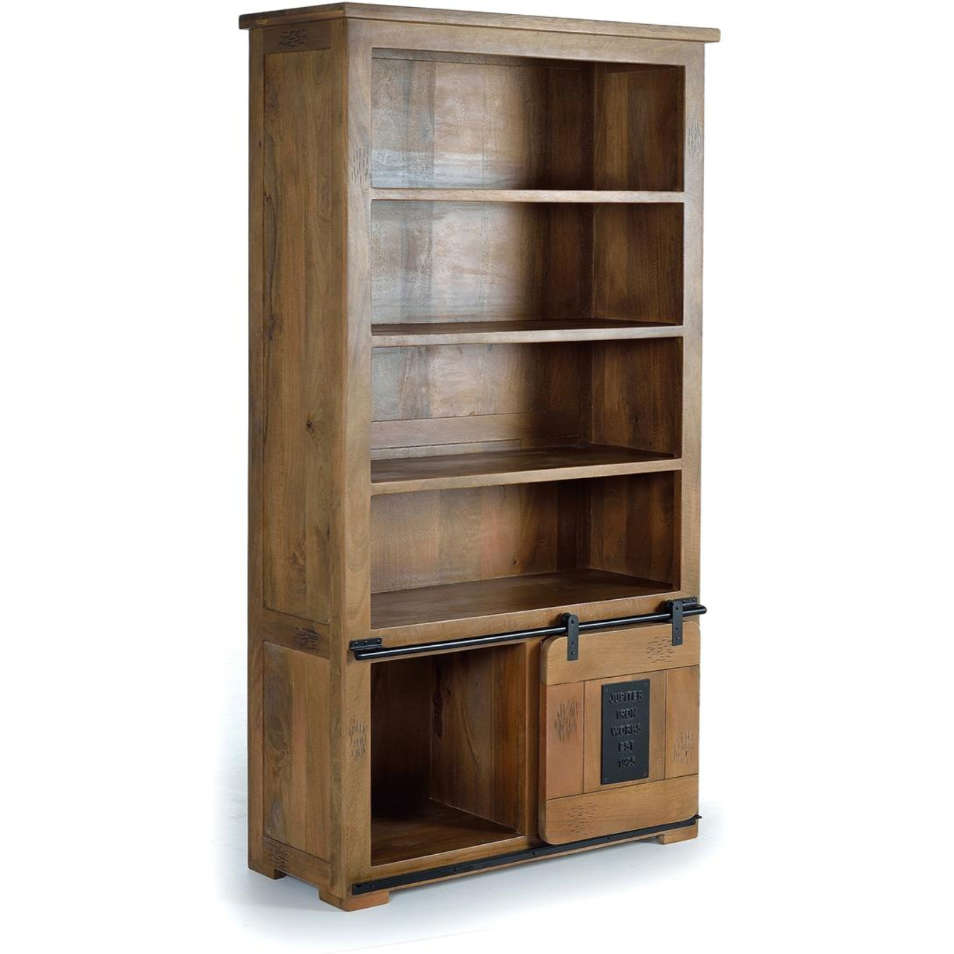 Librería de Madera de Mango 100 Cm Estilo Industrial