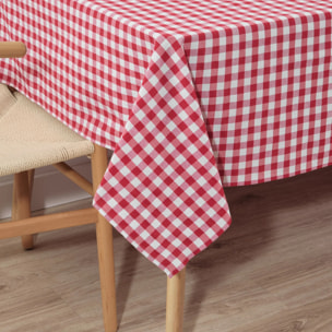 Nappe en tissu 100% coton Vichy Rouge