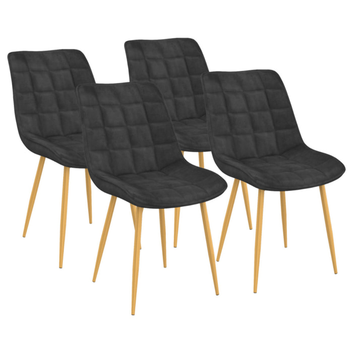 Chaises Melinda - Gris foncé / pied doré