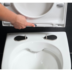 Pack WC Bâti-support Villeroy & Boch + WC sans bride SAT + Plaque blanche + Set d'isolation phonique