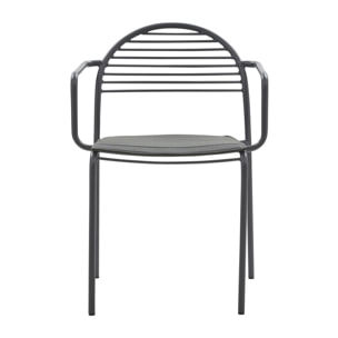 Set 4 poltrone impilabili in metallo colore grigio