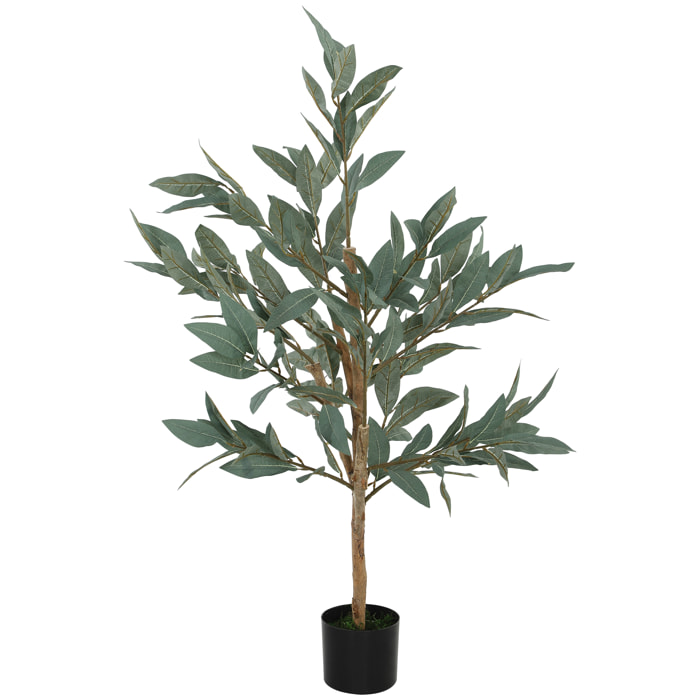 Árbol Artificial de Laurel 120 cm Planta Artificial Decorativa Grande Decoración para Hogar Oficina Balcón Dormitorio Verde