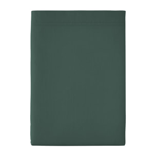 Drap plat uni en percale de coton, PREMIÈRE, Vert forêt