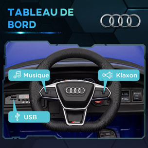 Véhicule électrique enfant Audi RS e-tron GT V. max. 5 Km/h télécommande effets sonores + lumineux bleu indigo