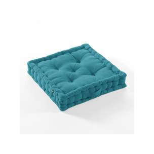 Coussin de sol 50 x 50 cm capitonné et matelassé en coton - KALA