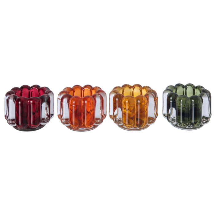 J-Line Chandelier - verre multicolore - assortiment de 4