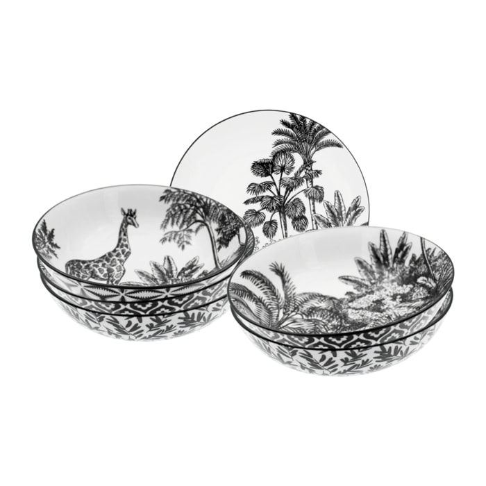 Lot de 6 assiettes creuses, SAVANA