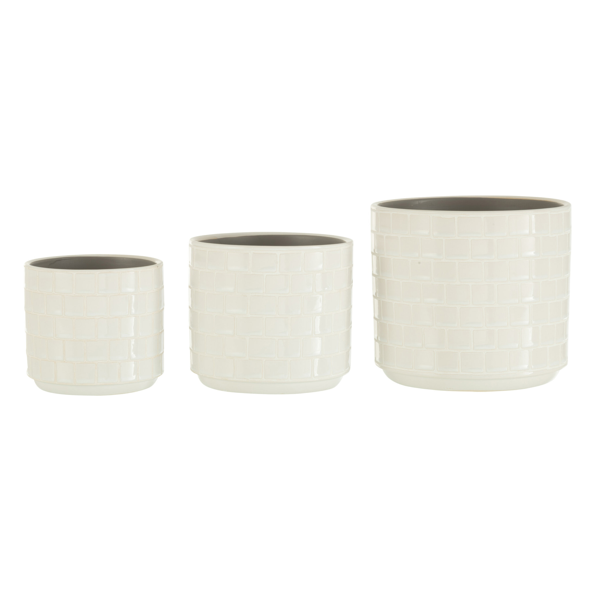 J-Line cache-pot Brillant - céramique - blanc - Ø 17 cm