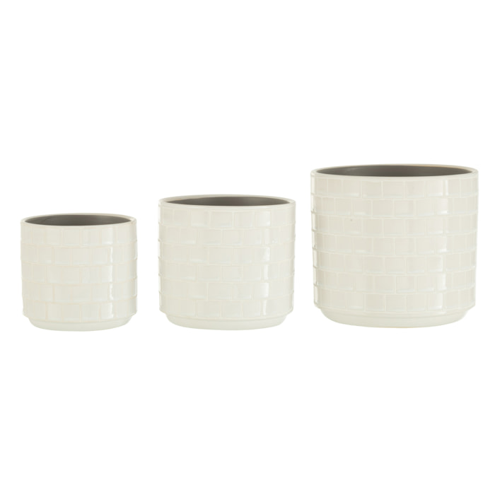 J-Line cache-pot Brillant - céramique - blanc - Ø 17 cm