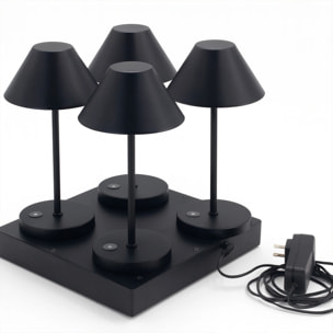 4 Lampe de table NAOMI + Socle de charge