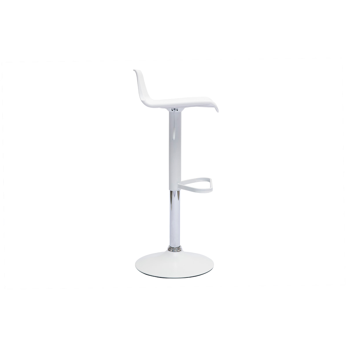Tabourets de bar design réglables blancs 360° (lot de 2) KRONOS