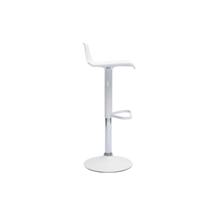 Tabourets de bar design réglables blancs 360° (lot de 2) KRONOS