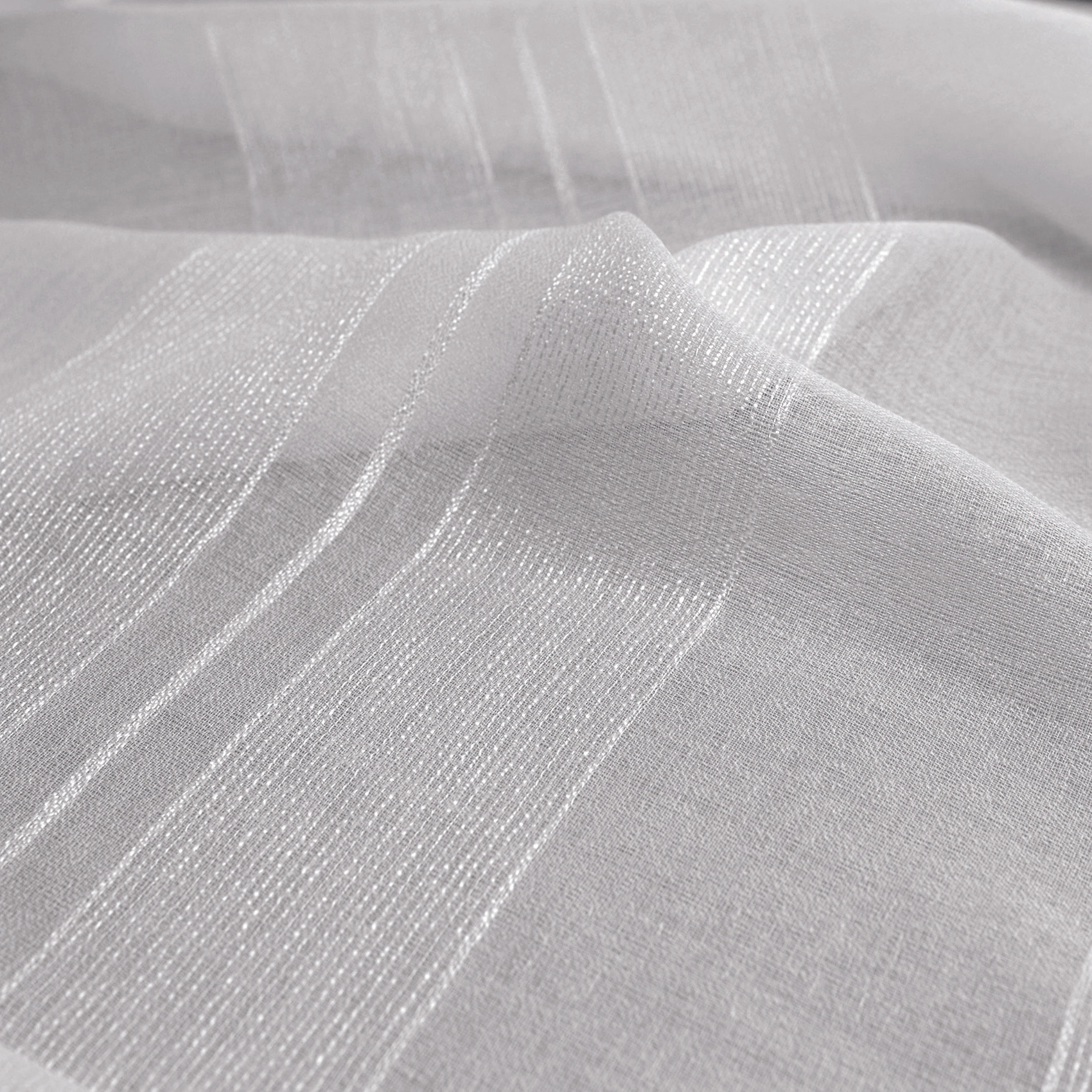Tissu fantaisie rayures ton sur ton - Blanc