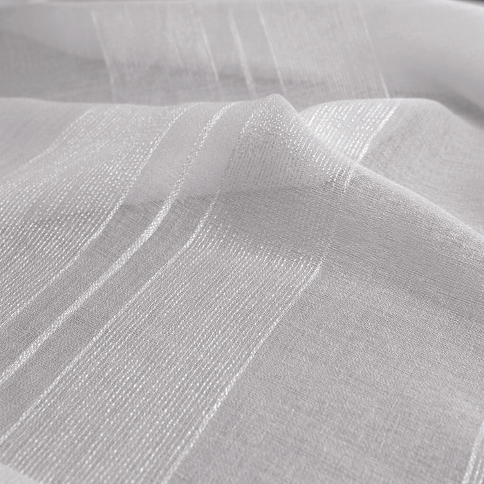 Tissu fantaisie rayures ton sur ton - Blanc