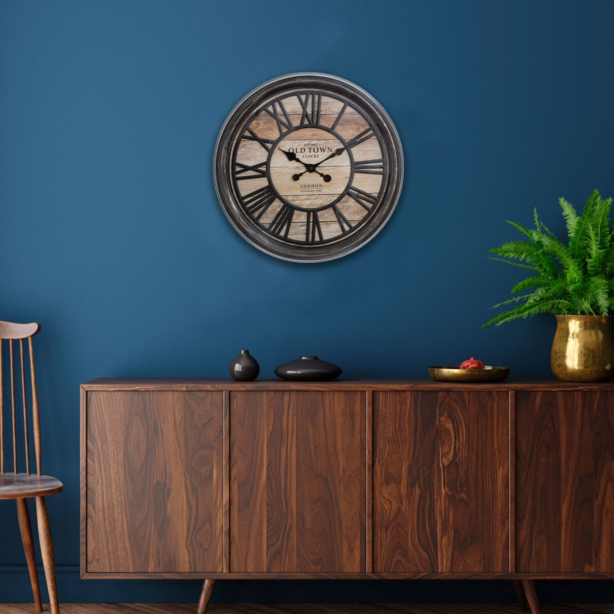 Reloj decorativo en relieve en plástico pr. 49 x pr. 5,5 cm