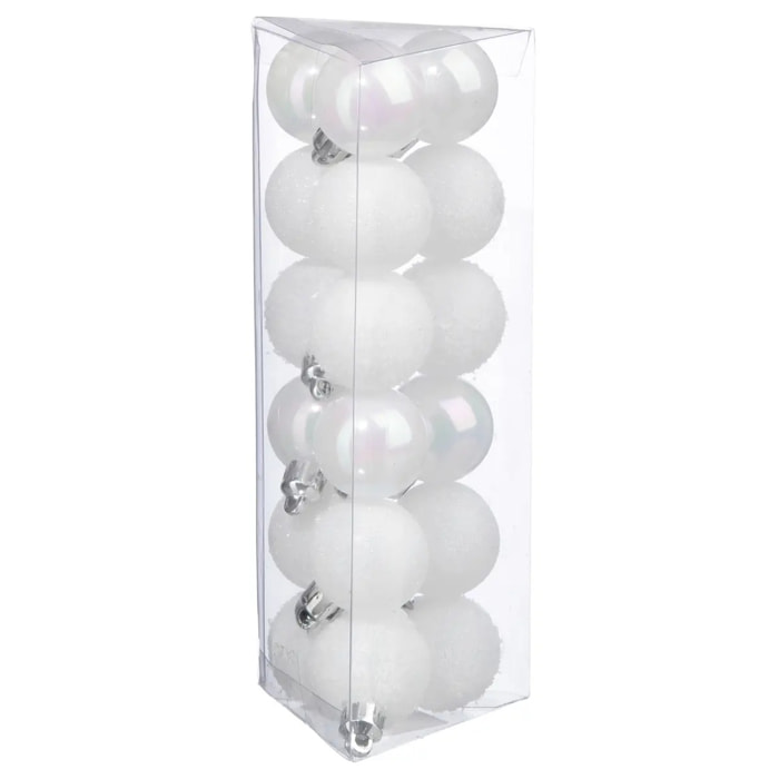Lot de 18 boules D.3cm blanc