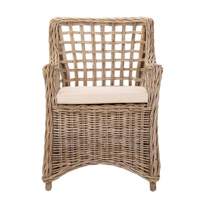 Butaca Con Cojin Ratan Natural Beige 64x62x87 Cm
