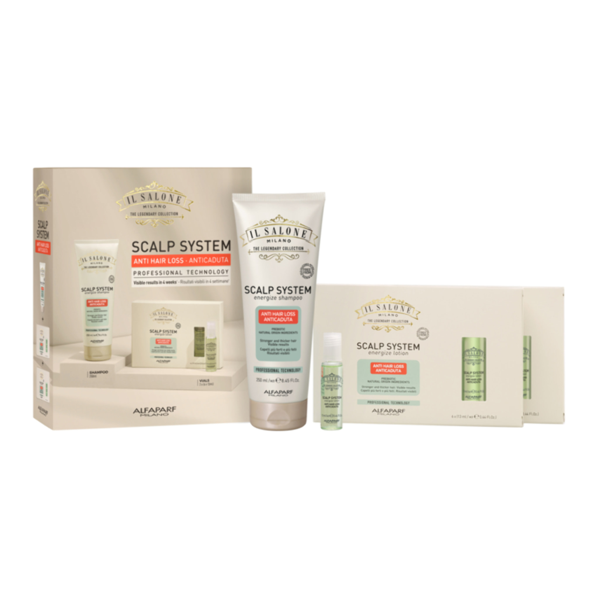 ALFAPARF MILANO Set Il Salone Scalp System Energize Sh 250ml + Scalp  Fiale 12x6ml