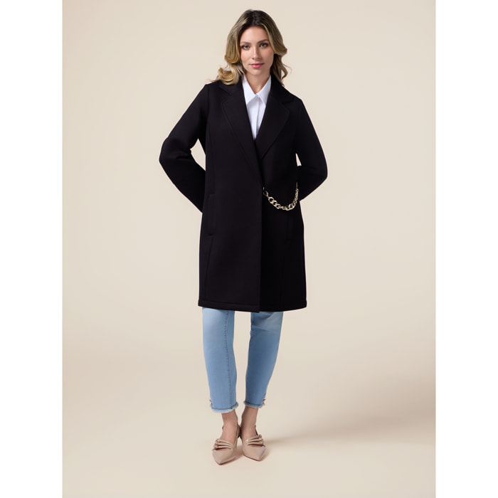 Oltre - Cappotto in tessuto scuba - Nero