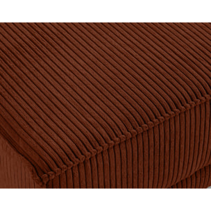Charlie - pouf - pieds hauts - en velours côtelé - Terracotta