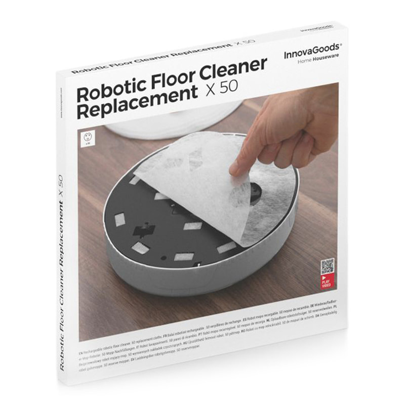 Pacchetto di 50 ricambi per mop per robot di pulizia - bianco