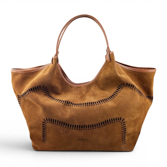 Bolso de hombro Cheval Firenze Madera Suede Cuero