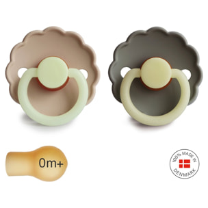 Frigg Pack 2 Chupetes Night Latex Daisy