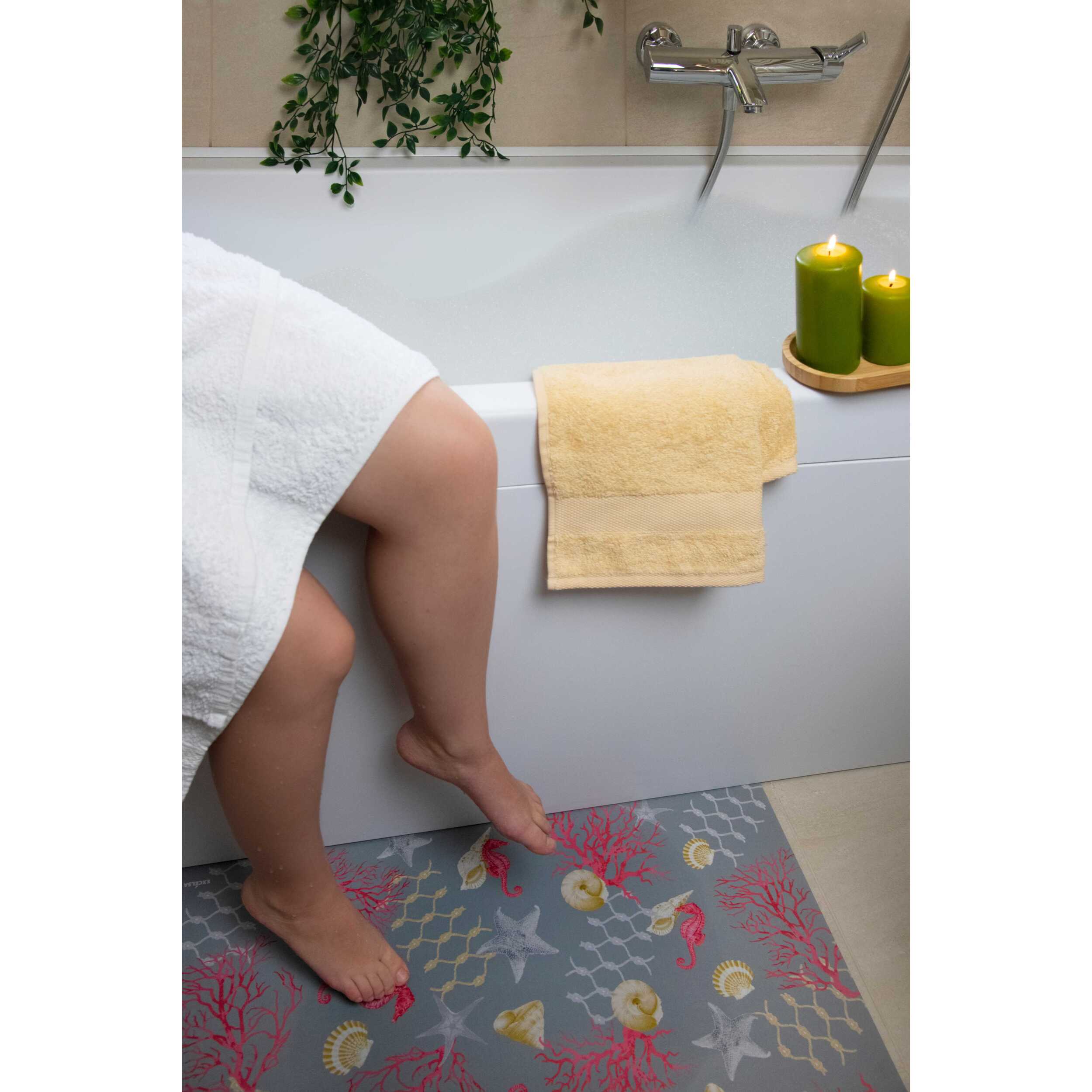 Tapis de bain Soft Excelsa- Coral, Caoutchouc Multicolore