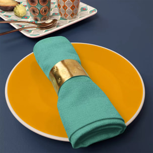Serviette pur coton motif jacquard canard Bastide turquoise