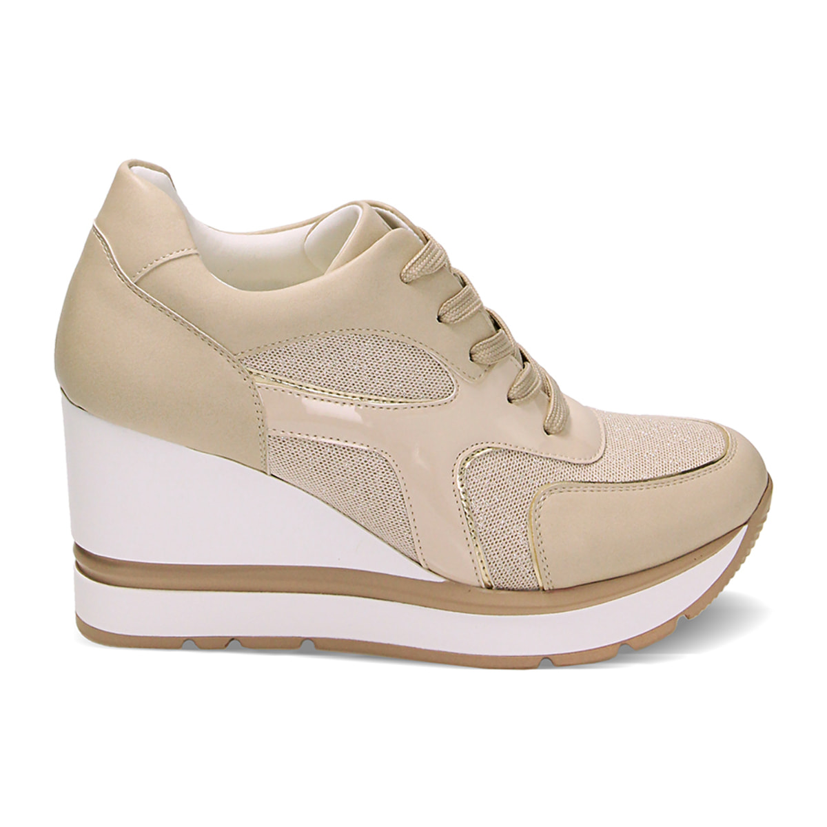 Sneakers plateau beige