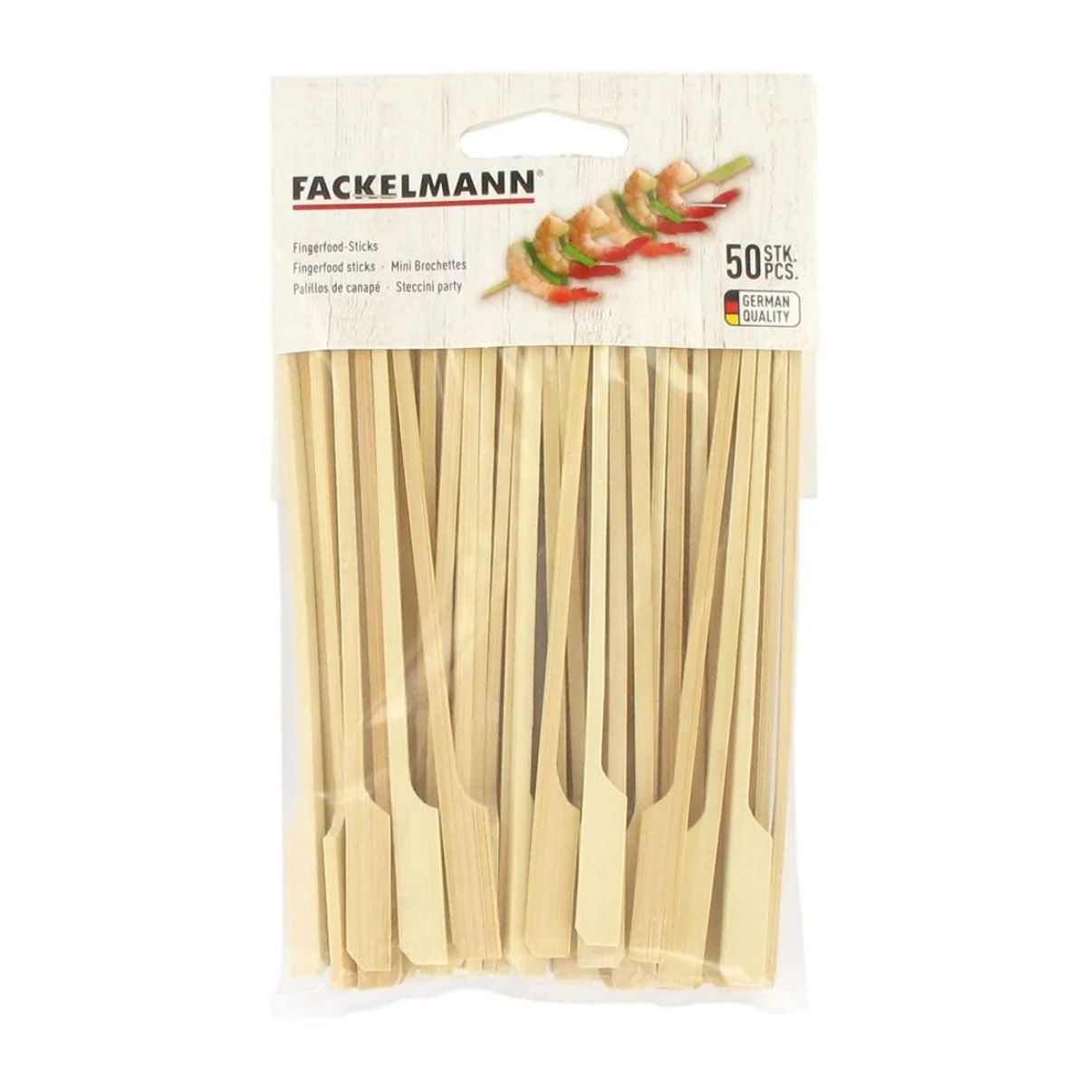 Lot de 50 pics en bois brochettes de 15 cm Fackelmann Single Use