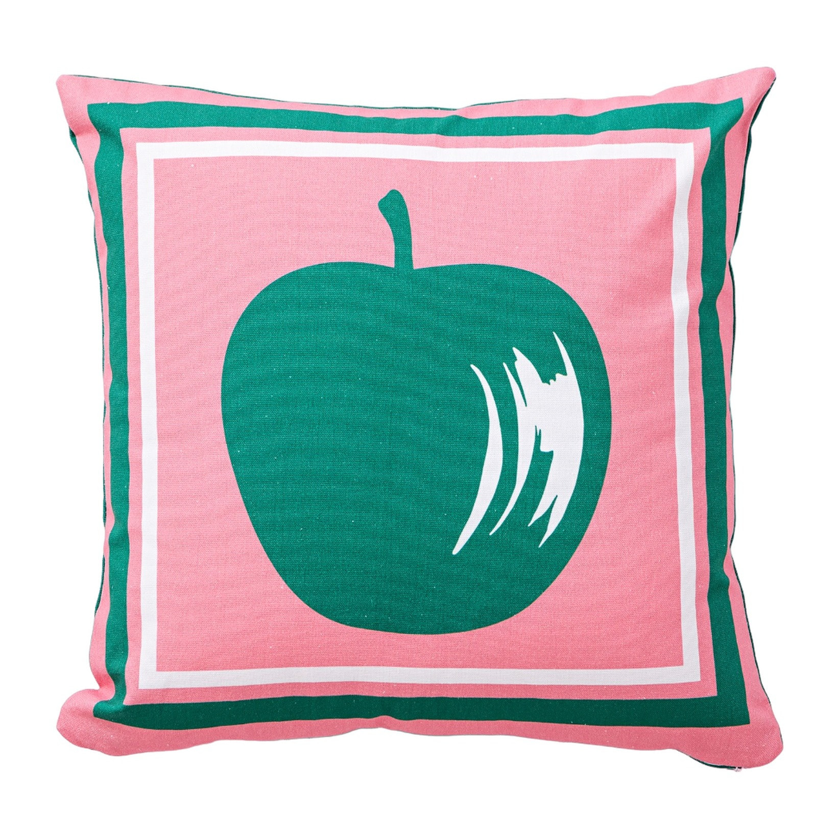 Cojin 40x40cm 144tc 100%algodon rosa con manzana verde benetton fruits be