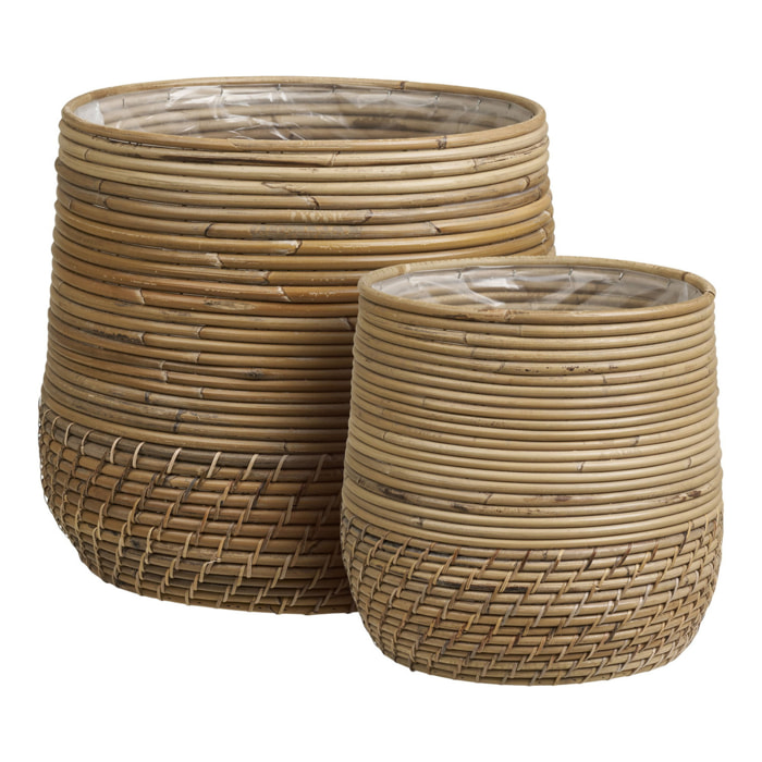 Moro - Set 2 cesti in rattan kubu naturale (piccolo e grande)
