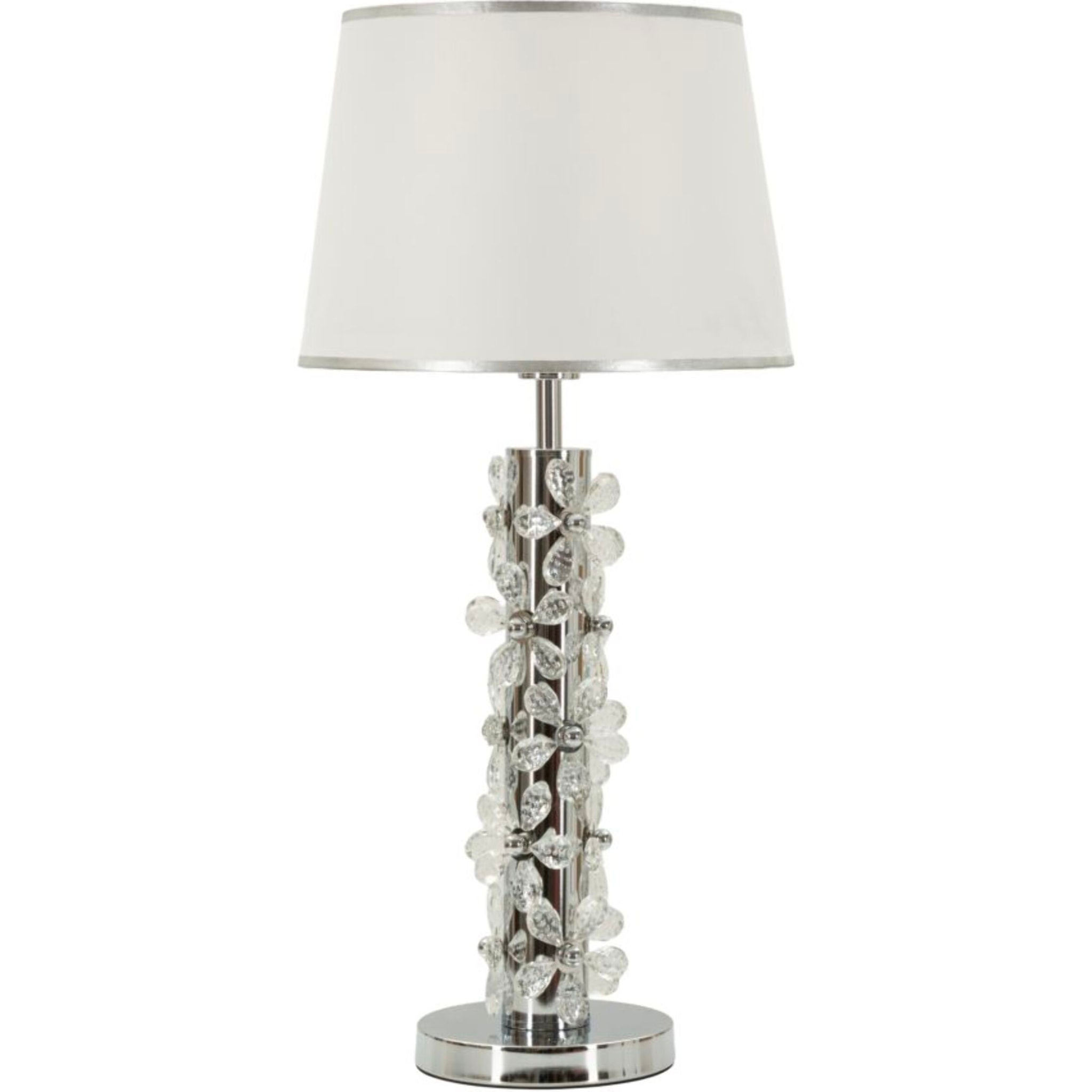 LAMPADA DA TAVOLO SILVER FLOWER CM Ø 35X74