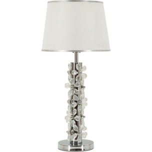 LAMPADA DA TAVOLO SILVER FLOWER CM Ø 35X74