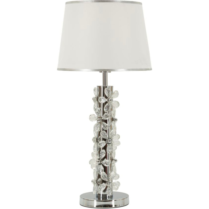 LAMPADA DA TAVOLO SILVER FLOWER CM Ø 35X74