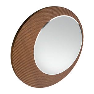 Espejo pared Angel Cerdá redondo con marco de madera en nogal 110x110x3cm