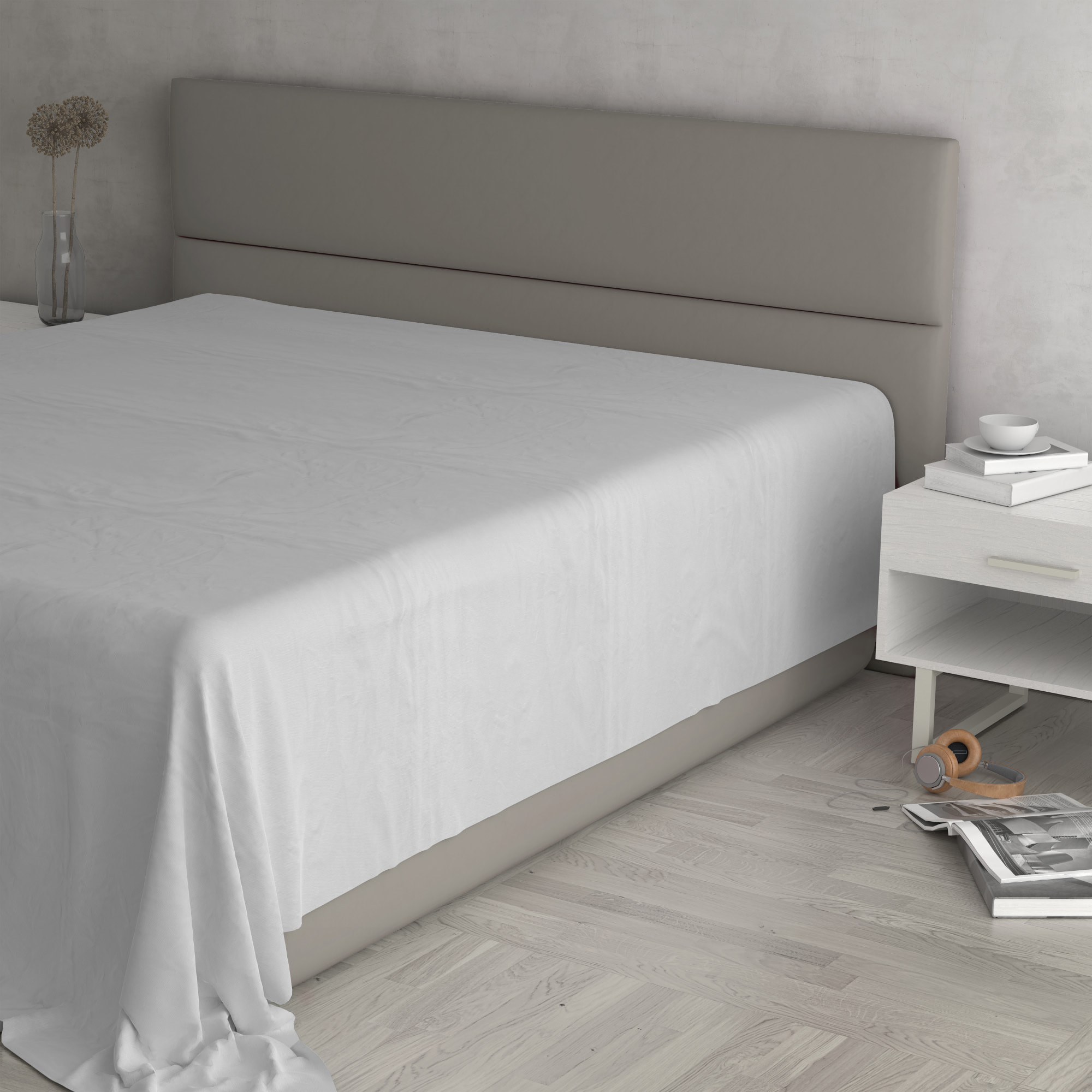 LENZUOLO SOPRA MAX COLOR, 100% Cotone, Tinta Unita, Made in Italy - GRIGIO CHIARO