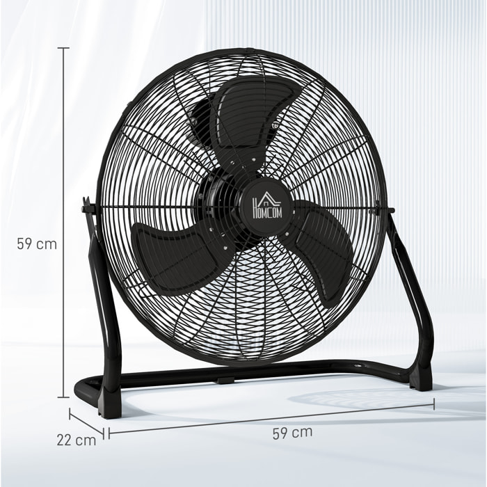 Ventilateur de table bureau design portable inclinaison réglable 3 vitesses métal noir